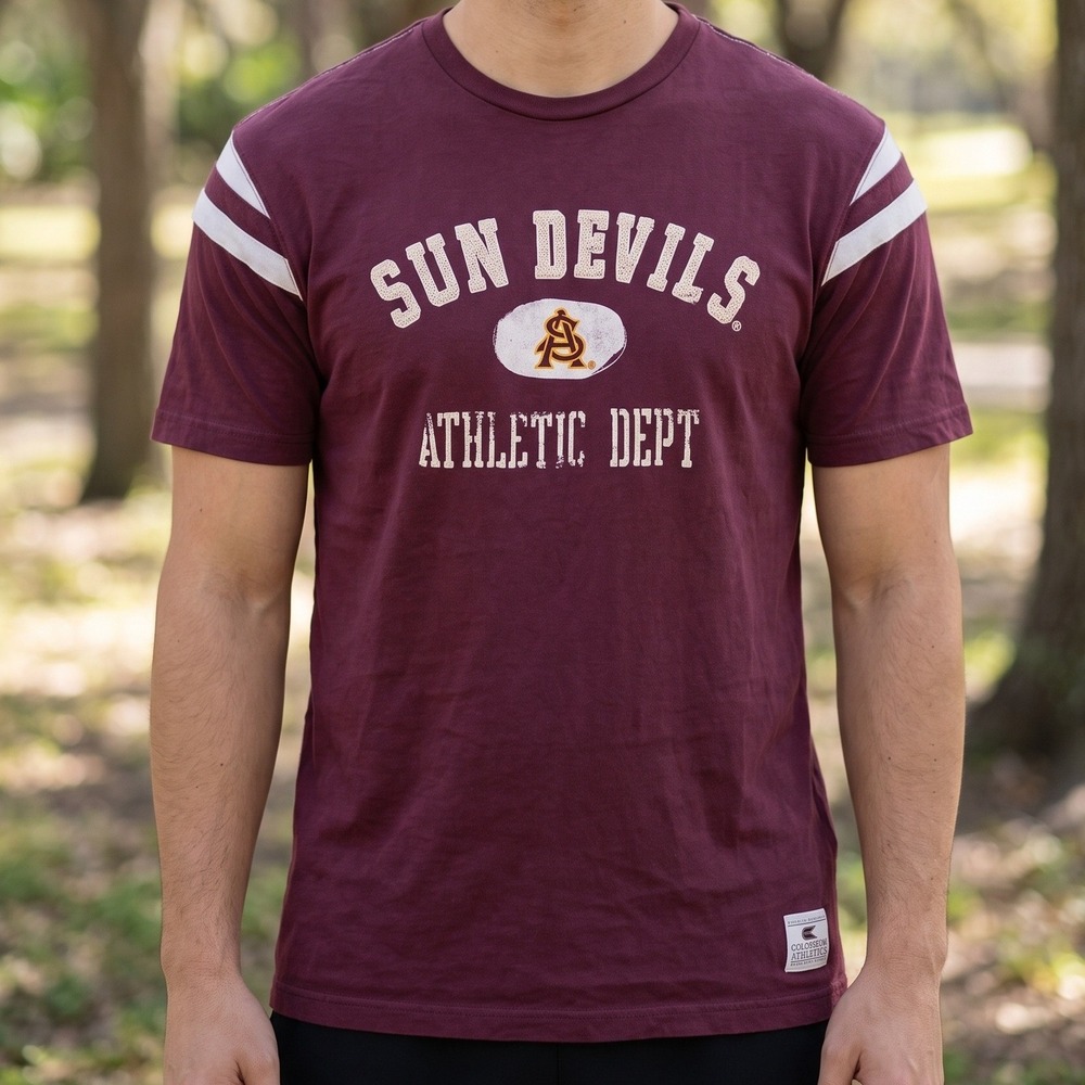 Colosseum Athletics Arizona State Sun Devils Maroon Graphic T-Shirt Mens XL